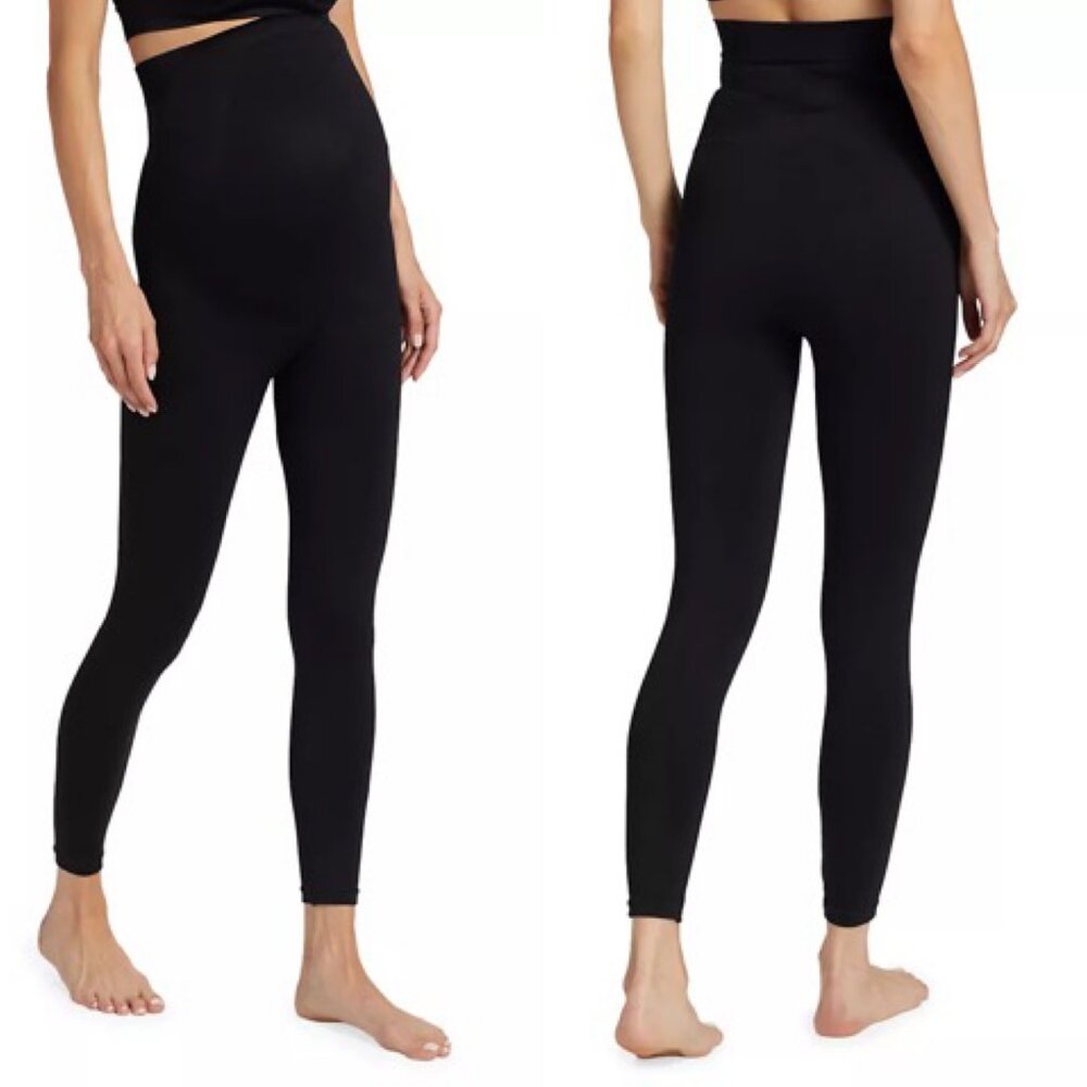 Blanqi Black Everyday Maternity Belly Support Leggings Size Small